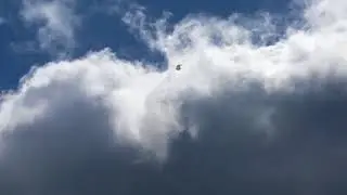 Plastic bag soaring in the sky