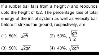 JEE mains 2024: If a rubber ball falls from a height h and rebounds upto the height of h/2