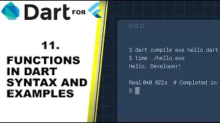 DART FLUTTER TUTORIAL FOR BEGINNERS - FUNCTIONS SYNTAX AND EXAMPLE - part 11