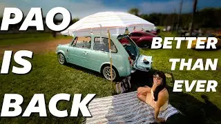 The NISSAN PAO Returns and brisket at a car show