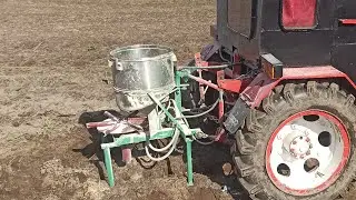 Испытание Самодельного разбрасывателя минеральных удобрений!