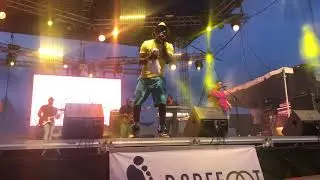 Oswald performing My Baby Yolo at August Monday Caribbean Beach Party 2018