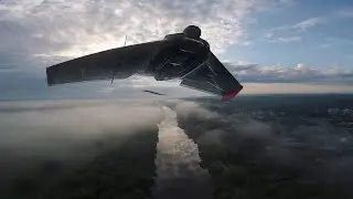 two skyzone theer. foggy morning