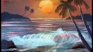 Ocean Sunset -Spray Paint Art