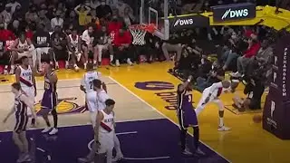 Anthony Davis looks mad after missing layup and takes off his headband vs Blazers