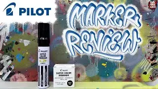 Pilot jumbo black super color marker (graffiti marker review) & how to flip the nib