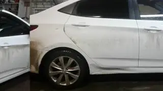 correcting the threshold paintable Hyundai Solaris