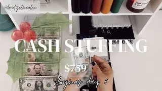 VLOGMAS 6: Cash Stuffing | $759 | Dave Ramsey Inspired | Zero Based Budget