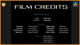 Rolling Film Credits DaVinci Resolve