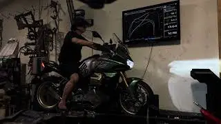 Moto Guzzi V100S Mandello dyno pull with Agostini Full System