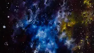Bullshtting my way through it all - Acrylic space painting timelapse