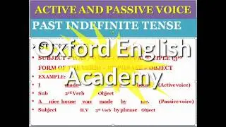 Past Indefinite Tense in Passive Voice