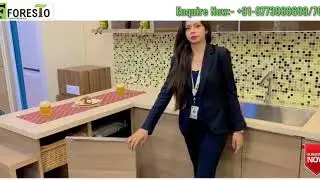 Live Demo of low cost Luxury U-shape Kitchen by Foresto Interiors.