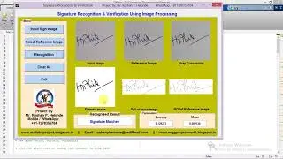Signature Recognition and Verification using Matlab Project Source Code