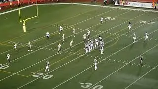 Edmonton Elks DB Darrius Bratton returns an incomplete pass to the end zone vs. Montreal Alouettes