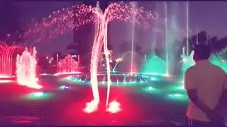 Neon lights fountain