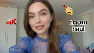 4K blue transparent lingerie try on Haul | wet vs dry dress review | Summer Micro Bikini Trend 