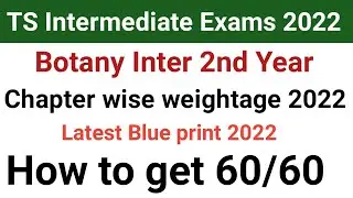 Botany inter 2nd year blue print 2022| TS Inter 2nd Year Botany Blue print 2022