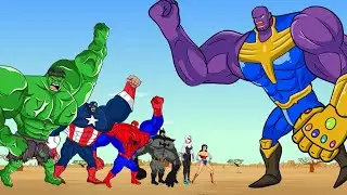 Superheroes Spiderman vs Squad Spider girl rescue birthday cake Attack Sniper Thanos Joker | Funny
