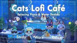 【ACNH】Cats Lofi Café #9 Aquarium｜Relaxing Piano & Water Sounds | Study・Work・Relax BGM【3 Hours】