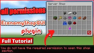 Economy Shop GUI Plugin All Permissions | DEOP PLAYER USE ECONOMY SHOP | Economy Shop Gui Permission
