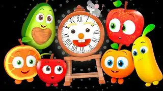 Hickory Dickory Dock + MORE | Funky Fruits Baby Sensory Dance Party, Fun Animation and Upbeat Music!