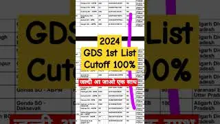 GDS Result Cutoff 100% 😱 GDS 2nd Merit List Cutoff | GDS New Merit List Cutoff 2024 | GDS Result