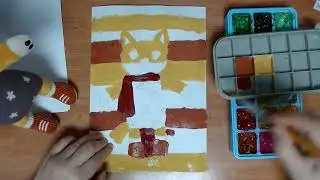 Игрушка Лис Кристиан. Рисование с натуры. Портрет Лиса гуашью. Легко.