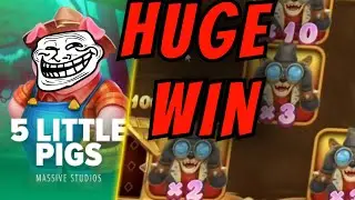 HUGE WIN ON 5 LITTLE PIGS SLOT! (BIG WIN)