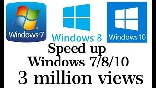 #1 How to Speed Up Windows 7/8/10-How to make Windows 7 Faster - Faster Gaming 2018( Latest video)