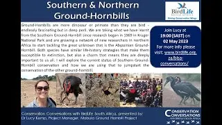 Conservation Conversations: Dr Lucy Kemp -Southern & Northern Ground-Hornbills (2May23)