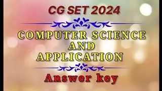 CG SET 2024 Computer science and application Answer