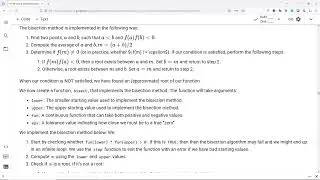 The bisection method using a while loop