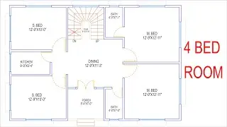 HOUSE PLAN DESIGN | EP 303 | 1080 SQUARE FEET 4 BEDROOMS VILLAGE  HOUSE PLAN | LAYOUT PLAN
