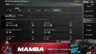 8bit Mamba Live Reveal Sensitivity Settings And Control Bgmi/pubg Mobile