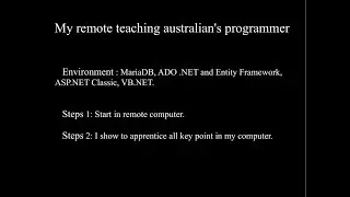 My teaching australian's programmer (MariaDB, ADO NET & Entity Framework, ASP.NET Classic, VB.NET)