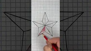 3-D star drawing with coloring 