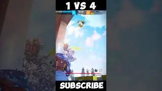 1 VS 4 CLUTCH SQUAD WIPE 🥵 WAIT FOR END 🥶 #shorts #viral