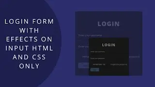 Login form with effects on input | html and css only