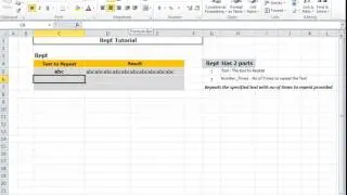 Excel Basic REPT Tutorail for Beginners