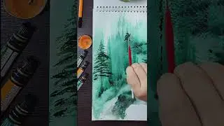 PEACEFUL ABSTRACT FOREST PAINTING #art #shorts #abstract #shortsfeed #painting