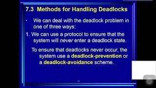 Sec 7.3. Methods for handling deadlock