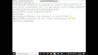 Write a program to return the position of the first occurrence of x in the array using index method