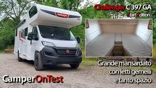 Challenger C 397 GA: un mansardato con una comoda zona notte dotata di letti gemelli e ampio bagno