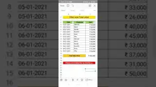 How to Use 🔥SUBTOTAL🔥 Function in Ms excel from Mobile 😍 