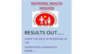 RESULTS OF CLINICAL INSTRUCTOR NATIONAL HEALTH MISSION,