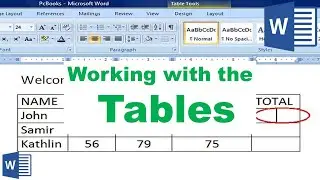 5. Working with the Tables - Microsoft Word Tutorials [Using Table in Word, Insert Table in MS Word]