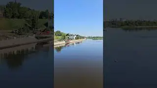 Пешеходный мост и гомельский пляж 