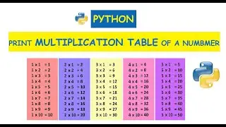 Python : Print multiplication table of a given number