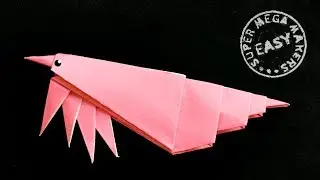 ORIGAMI SHRIMP. Easy Origami Tutorial Step by Step